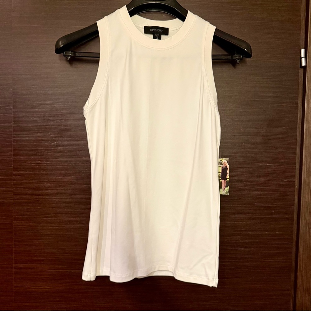 Karen Kane Lifestyle Crew Neck Tank in White - NWT - Size S